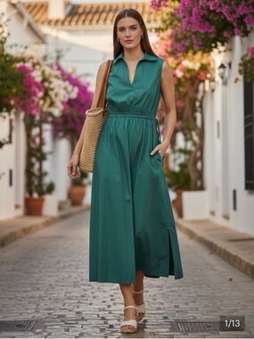 Calvin Klein Teal Sleeveless Maxi Dress-Skirt